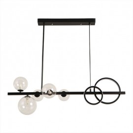 Modern Glass Bubble Pendant Lights Black Long Bracket Lamps