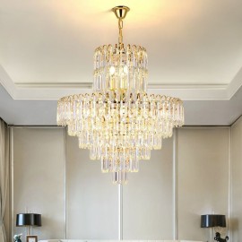 Elegant Pendant Light Crystal Round Ceiling Lighting Fixture