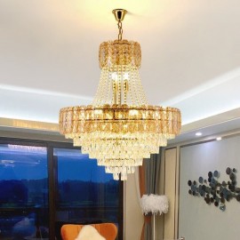Modern Crystal Pendant Light Round Ceiling Lighting Fixture