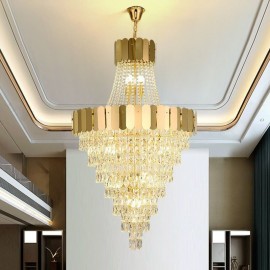 European Crystal Pendant Light Conical Hanging Lamp