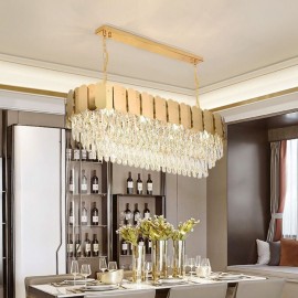 Crystal Pendant Light Luxury Oval Ceiling Light Villa