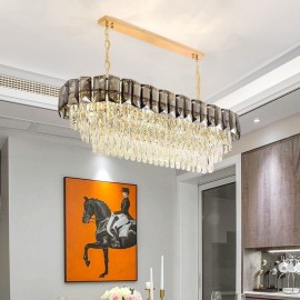 K9 Crystal Pendant Light Luxury Oval Hanging Light Villa