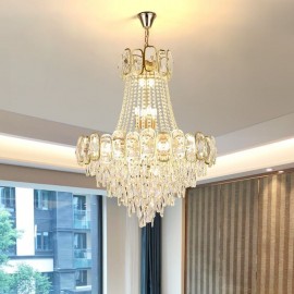 Modern Crystal Pendant Light Round Ceiling Lighting Fixture