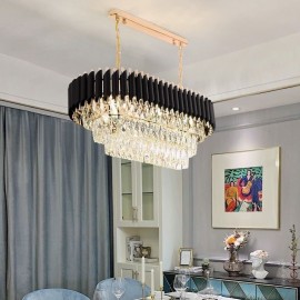 Crystal Pendant Light Oval Ceiling Light Fixture