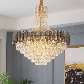 Crystal Pendant Light Conical Hanging Lighting Fixture Light