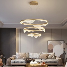 Pendant Light Golden Wave Ripple Hanging Light 3 Light