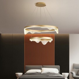 Golden Wave Ripple Pendant Light Ceiling Light 2 Light