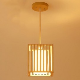 Minimalist Wood Cage Pendant Light