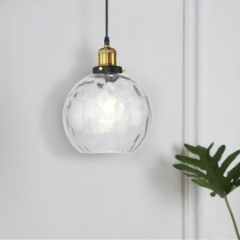 Contemporary Glass Pendant Light Round Water Pattern Glass Pendant Lamp