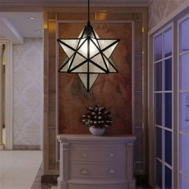 European Stained Glass Pendant Light Creative Star Pendant Lamp