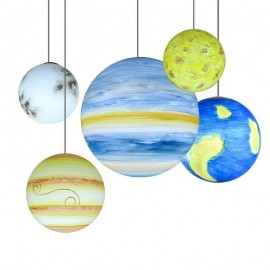 Nordic Planet Design Pendant Lamp Unique Solar System Planets Chandelier Restaurant