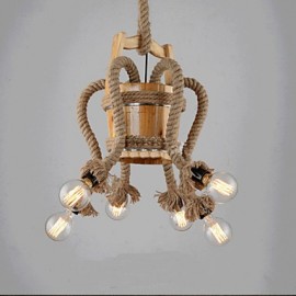 Wooden Cask Chandelier Creative Bar Lamp