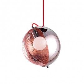 Modern Rose Gold Pendant Light Half Round Glass Lamp Shade Decorative Light Cafe