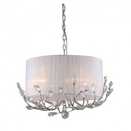 Modern Crystal Chandelier With Fabric Shade Max 4*40W