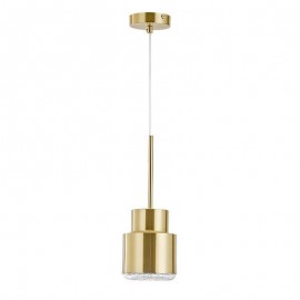Postmodern Glass Pendant Light Golden Cylinder Lamp Bright Lighting Restaurant Light