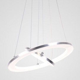 Modern Pendant Light Acrylic 2 Rings Lamp 40+20cm