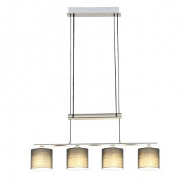 Modern 4-Light Pendant Light With Fabric Shade Adjustable Height