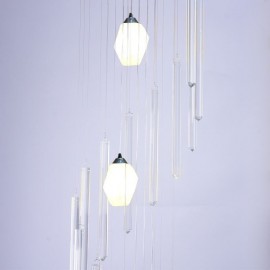 Cluster Pendant Light Modern Large Pendant Crystal Chandelier Duplex Staircase