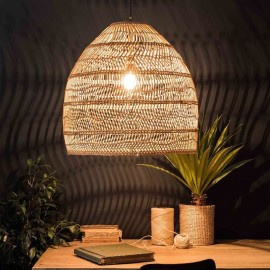 Hand-Woven Pendant Light Rattan Hanging Light Kitchen Farmhouse