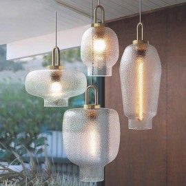 Frosted Glass Pendant Light Modern Minimalist Wrought Iron Ceiling Light