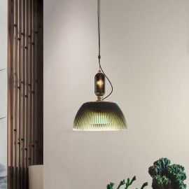 Pleated Skirt Glass Pendant Light Modern Minimalist Wrought Iron Small Ceiling Light