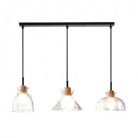 Modern Simple Pendant Light Water Permeable Glass 3 Ceiling Light Bedside Lamp