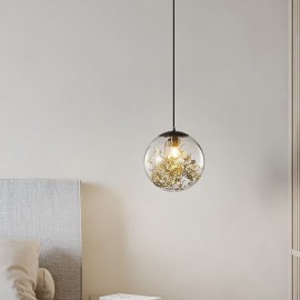 Glass Ball Pendant Lights Leaves Christmas Hanging Lighting