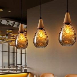 Pendant Light Teardrop Glass Shade Lamp Light