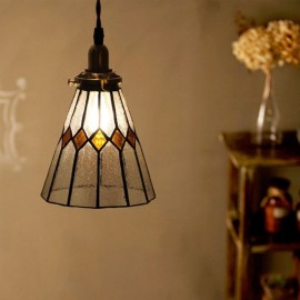 Rustic Ceiling Light Stained Glass Pendant Light