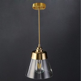 Nordic Retro Pendant Light Glass Shade Home Lighting Brass Holder Lamp Light
