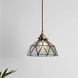 Geometric Stained Glass Pendant Light