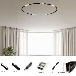 Circular Track Light Magnetic Recessed Spotlight Decorative Light 100cm