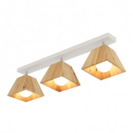 Nordic Wooden Spotlight Four Prism Rotatable Ceiling Spotlight