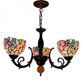 Orchid Stained Glass Chandelier Glass Pendant Light