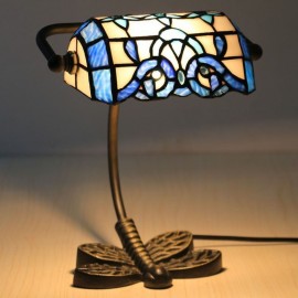 Table Lamp Blueoque Small Bedside Lamp Decorative Stained Glass Desk Light