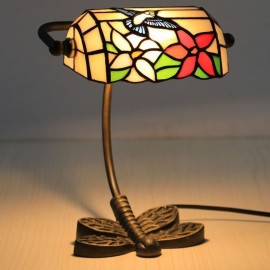 Small Table Lamp Restaurant Stained Glass Bird Desk Lamp