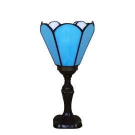 Stained Glass Desk Lamps Retro Glass Bedside Table Lights Blue