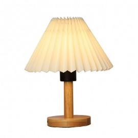 Modern Bedside Lamp Wood Texture Vintage Nightstand Reading Lamp