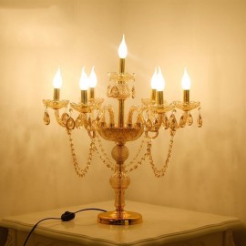 Crystal Desk Light Elegant Nightstand Table Lamp