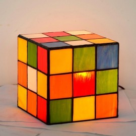 Creative Rubik's Cube Table Lamp Glass Desk Lamp