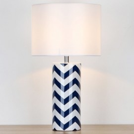 Contemporary Ceramic Table Lamp Blue And White Waves Counter Lamp