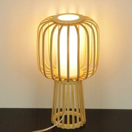 Hand Woven Bamboo Table Lamp Modern Simple Desk Lamp Japanese Style Lighting