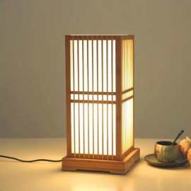 Japanese Square Table Lamp Creative Bamboo Desk Lamp Decorative Lighting