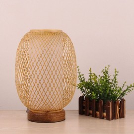 Cocoon Shape Table Lamp Japanese Bamboo Desk Lamp Decorative Light