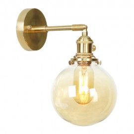 1 Light Pure Brass Northern Europe Modern Bean Wall Light with Ball Glass Shade