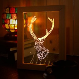 22*19*7.5CM 3 D Frame Wood Night Light Creative Gift Stereo Led Frame Light Christmas Gift Table Lamp Light Led