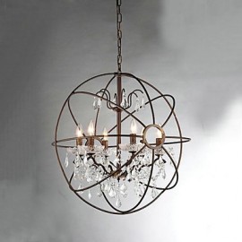 MAX:60W Vintage Crystal Painting Metal Chandeliers Bedroom / Dining Room / Entry / Hallway